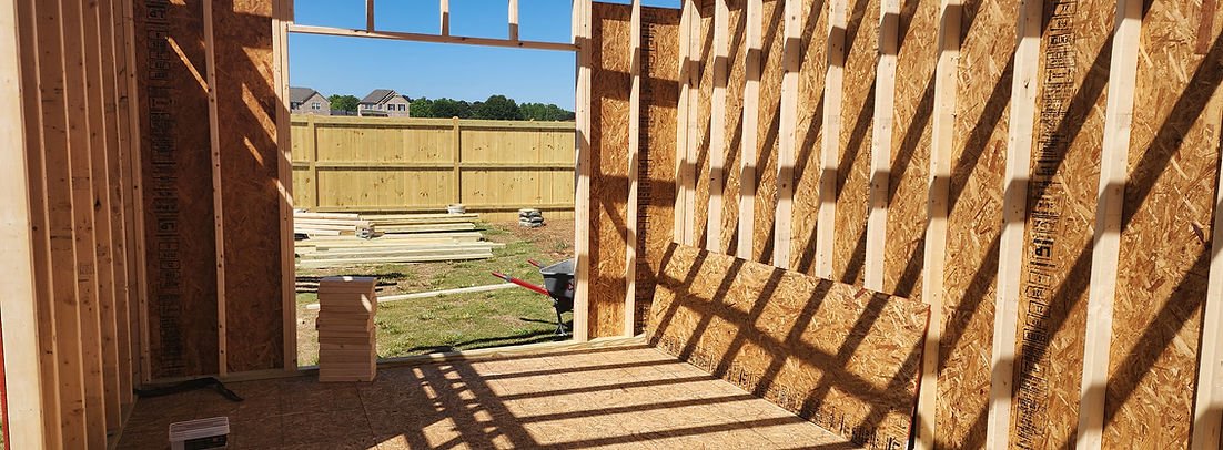 custom shed being built