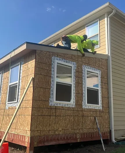 sunroom being constructed