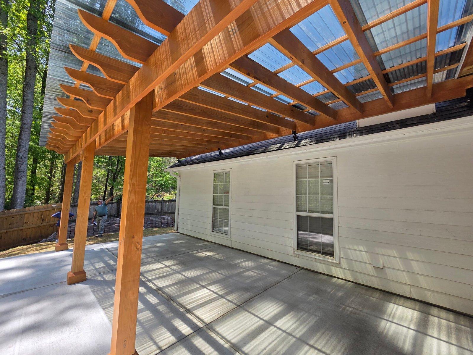 custom cedar pergola construction in Flowery Branch, Georgia